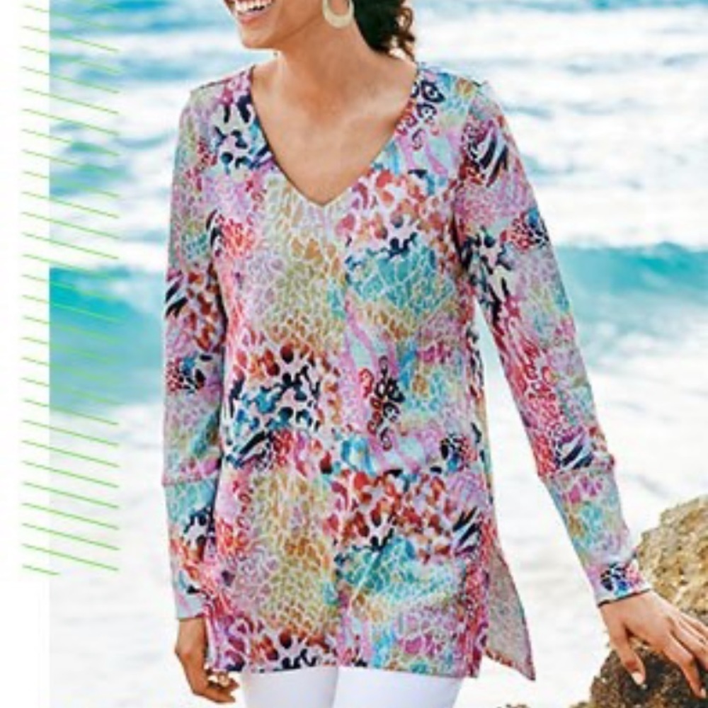 Soft Surroundings Wild Thing Tunic Animal Print